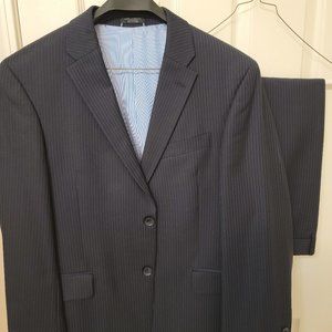 Tommy Hilfiger Navy Pinstripe Suit with pants, 38S,